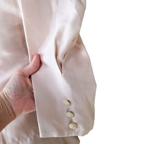 Vintage Cachet Linen Look Spaghetti Strap Mini Dress & Embroidered Jacket - Picture 12 of 15